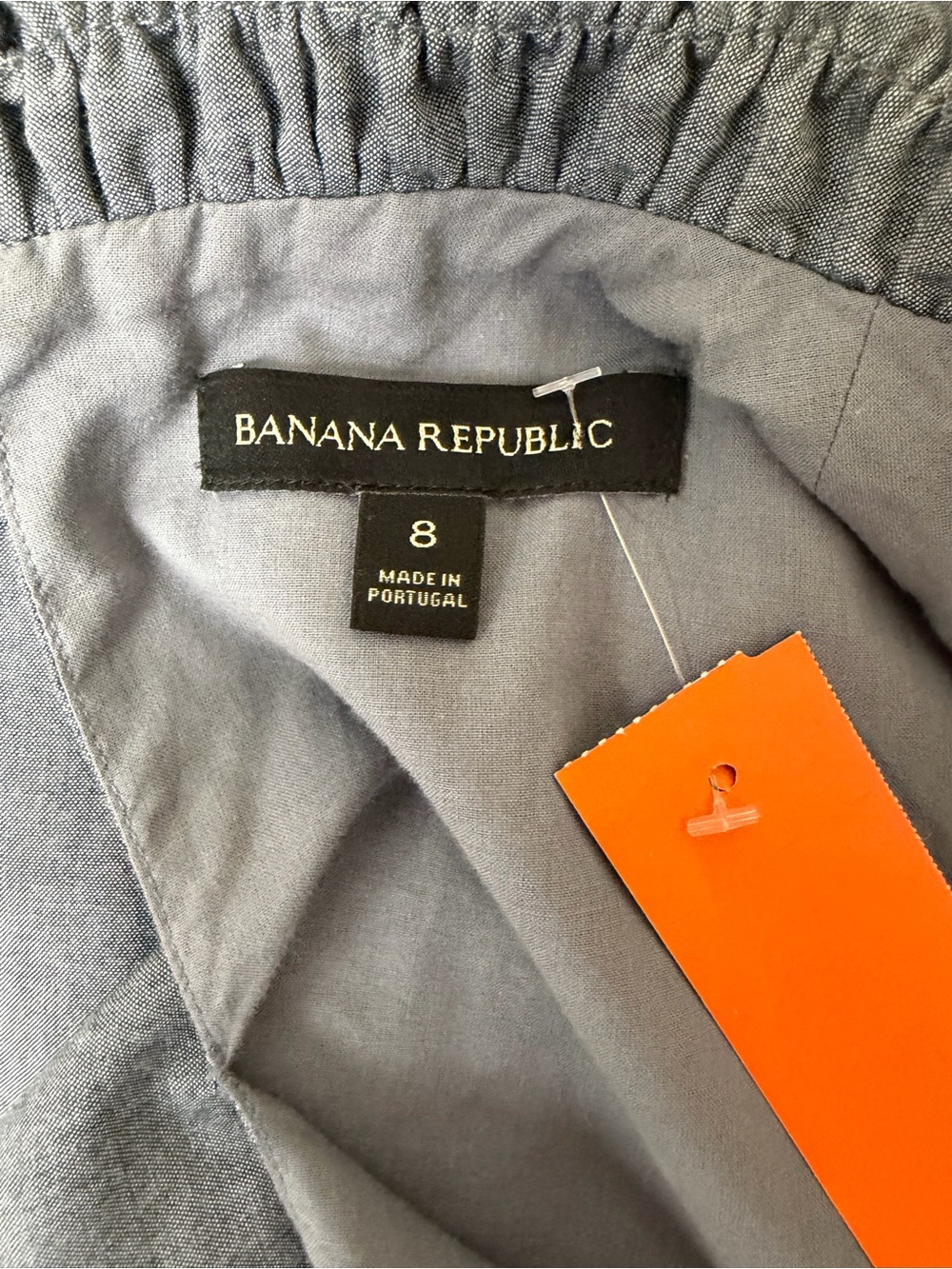 Banana Republic Chambray Ruffle Neck Sleeveless Dress 8 - Picture 6 of 6